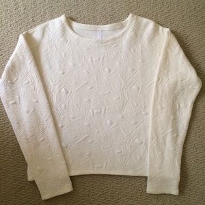❌SOLD❌Embossed Cream/ Ivory Boxy Sweatshirt
